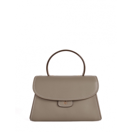 'Chantilly Bis' Sac à main Cuir Nappa Tourterelle & Or