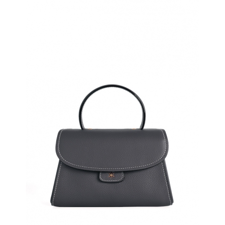 'Chantilly Bis' Sac à main Cuir Nappa Ardoise & Or