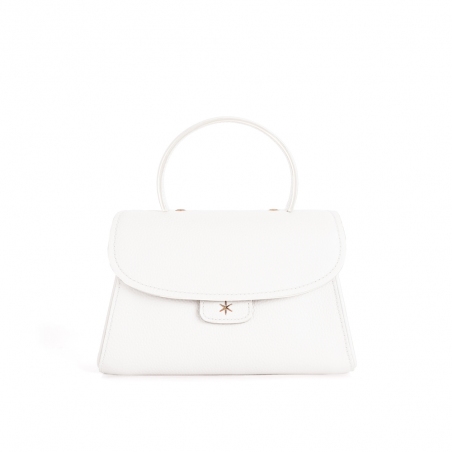 'Chantilly Bis' Sac à main Cuir Nappa Neige & Or