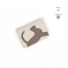 'En L'Air Carte Le Chat'  Nappa Leather Card Holder Cream
