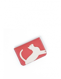 'En L'Air Carte Le Chat'  Nappa Leather Card Holder Watermelon