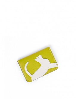 'En L'Air Carte Le Chat' Porte Carte Cuir Nappa Paille