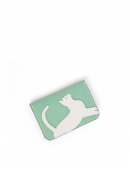 'En L'Air Carte Le Chat'  Nappa Leather Card Holder Opaline