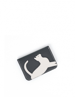 'En L'Air Carte Le Chat'  Nappa Leather Card Holder Ardoise