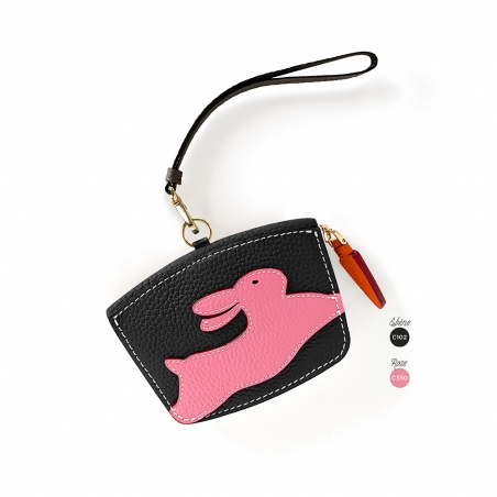 'En L'Air Monnaie Lièvre' Nappa Leather Wallet Black