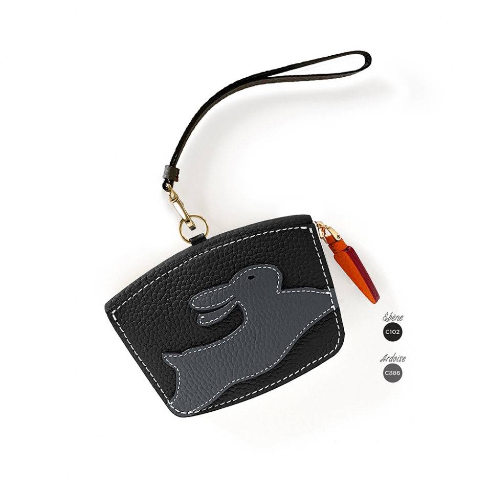 'En L'Air Monnaie Lièvre' Nappa Leather Wallet Black