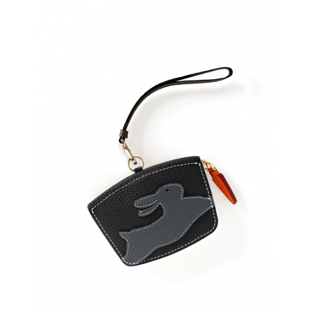 'En L'Air Monnaie Lièvre' Nappa Leather Wallet Black