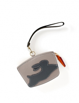 'En L'Air Monnaie Lièvre' Porte Monnaie Cuir Pearl Grey