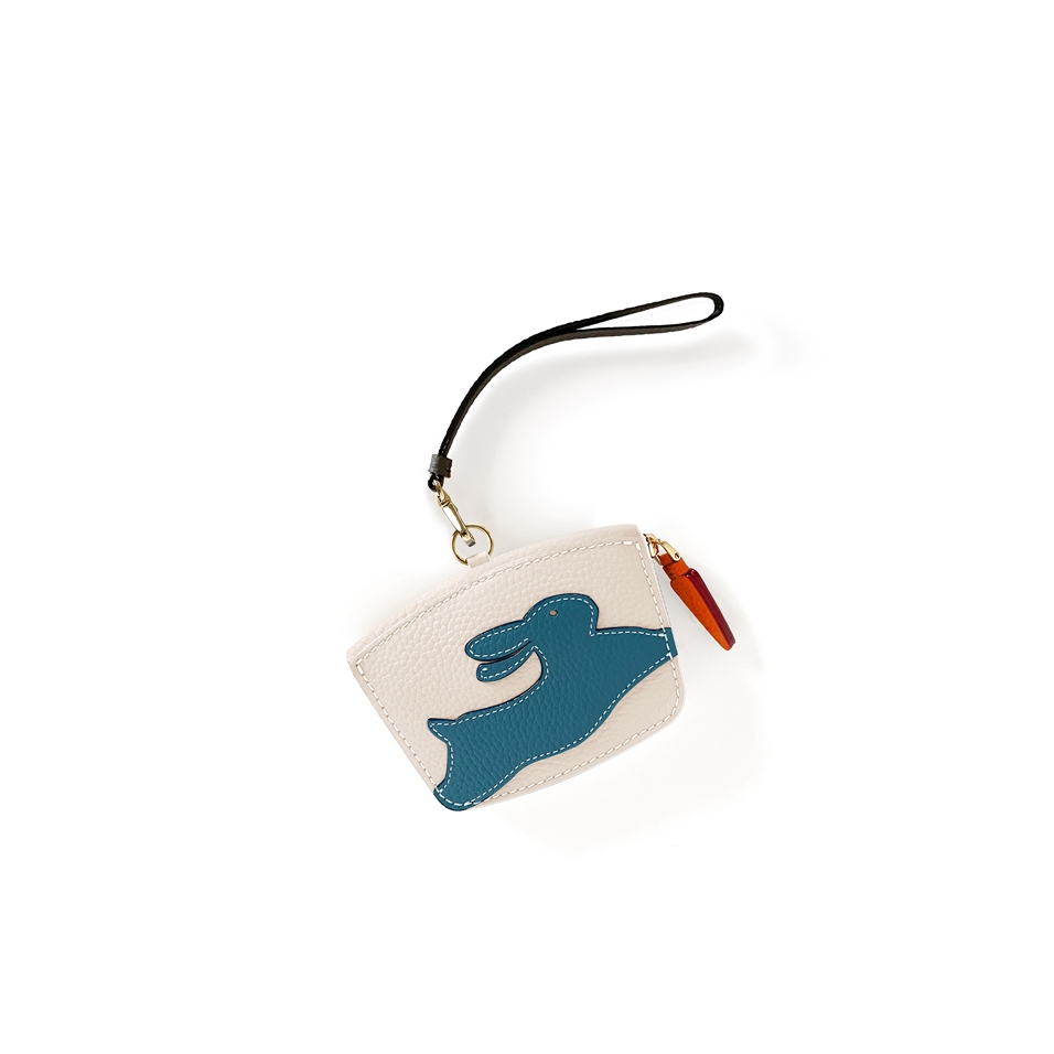 'En L'Air Monnaie Lièvre' Nappa Leather Wallet Cream