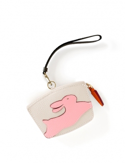 'En L'Air Monnaie Lièvre' Nappa Leather Wallet Cream