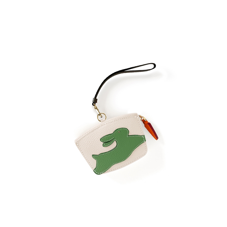 'En L'Air Monnaie Lièvre' Nappa Leather Wallet Cream