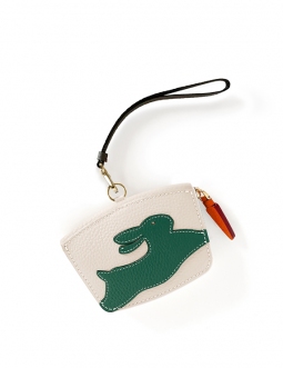 'En L'Air Monnaie Lièvre' Nappa Leather Wallet Cream