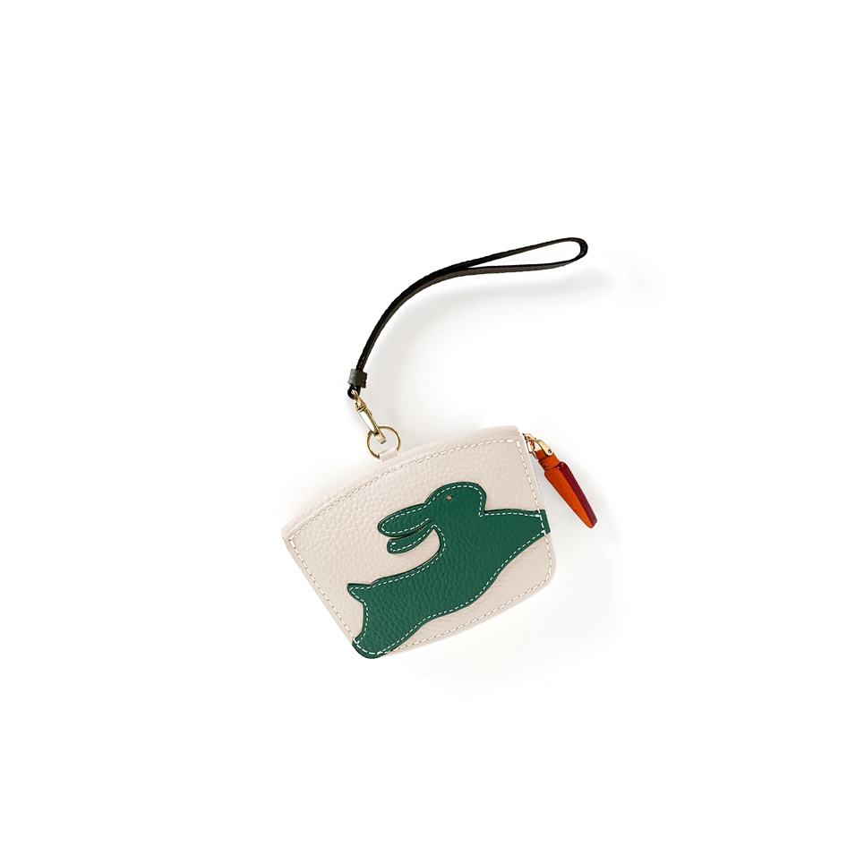 'En L'Air Monnaie Lièvre' Nappa Leather Wallet Cream