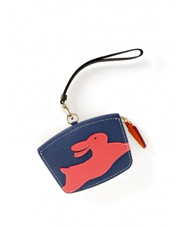 'En L'Air Monnaie Lièvre' Porte Monnaie Cuir Nappa Marine