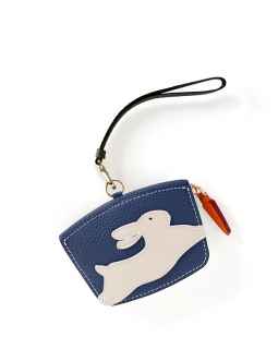 'En L'Air Monnaie Lièvre' Porte Monnaie Cuir Nappa Marine
