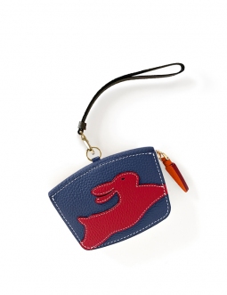 'En L'Air Monnaie Lièvre' Nappa Leather Wallet Navy Blue