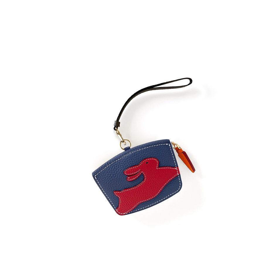 'En L'Air Monnaie Lièvre' Nappa Leather Wallet Navy Blue