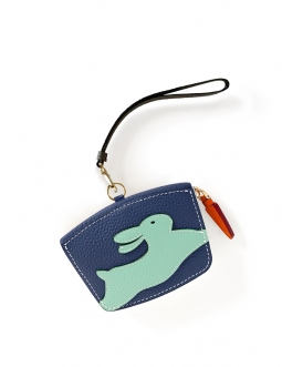 'En L'Air Monnaie Lièvre' Nappa Leather Wallet Navy Blue