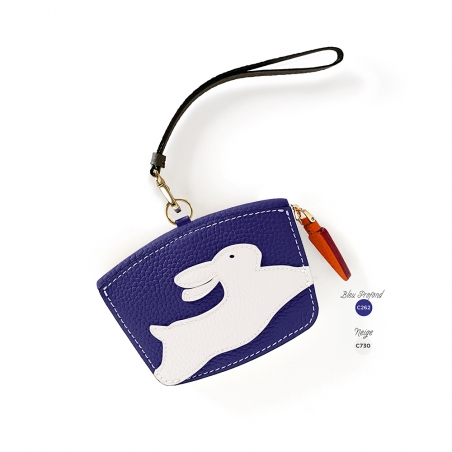 'En L'Air Monnaie Lièvre' Nappa Leather Wallet Deep Blue