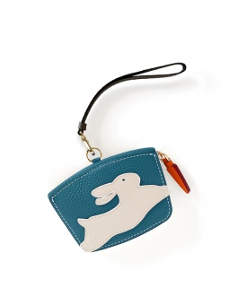'En L'Air Monnaie Lièvre' Porte Monnaie Cuir Nappa Indigo