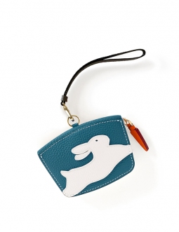 'En L'Air Monnaie Lièvre' Porte Monnaie Cuir Nappa Indigo