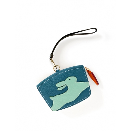 'En L'Air Monnaie Lièvre' Nappa Leather Wallet Indigo