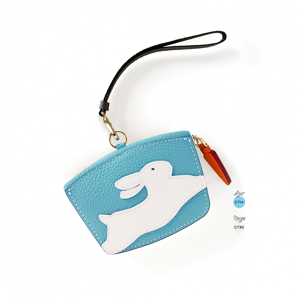 'En L'Air Monnaie Lièvre' Nappa Leather Wallet Sky Blue