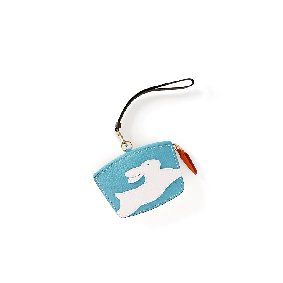 'En L'Air Monnaie Lièvre' Nappa Leather Wallet Sky Blue