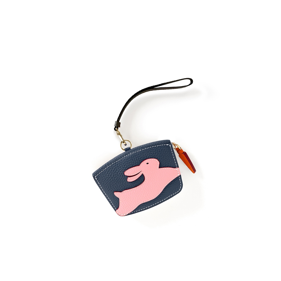'En L'Air Monnaie Lièvre' Nappa Leather Wallet Night Blue