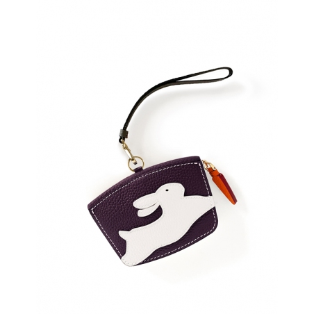 'En L'Air Monnaie Lièvre' Nappa Leather Wallet Dark Purple