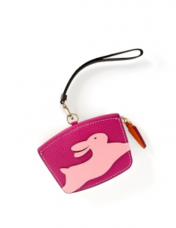 'En L'Air Monnaie Lièvre' Porte Monnaie Cuir Nappa Fuchsia