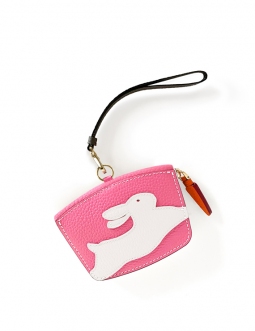 'En L'Air Monnaie Lièvre' Nappa Leather Wallet Rose