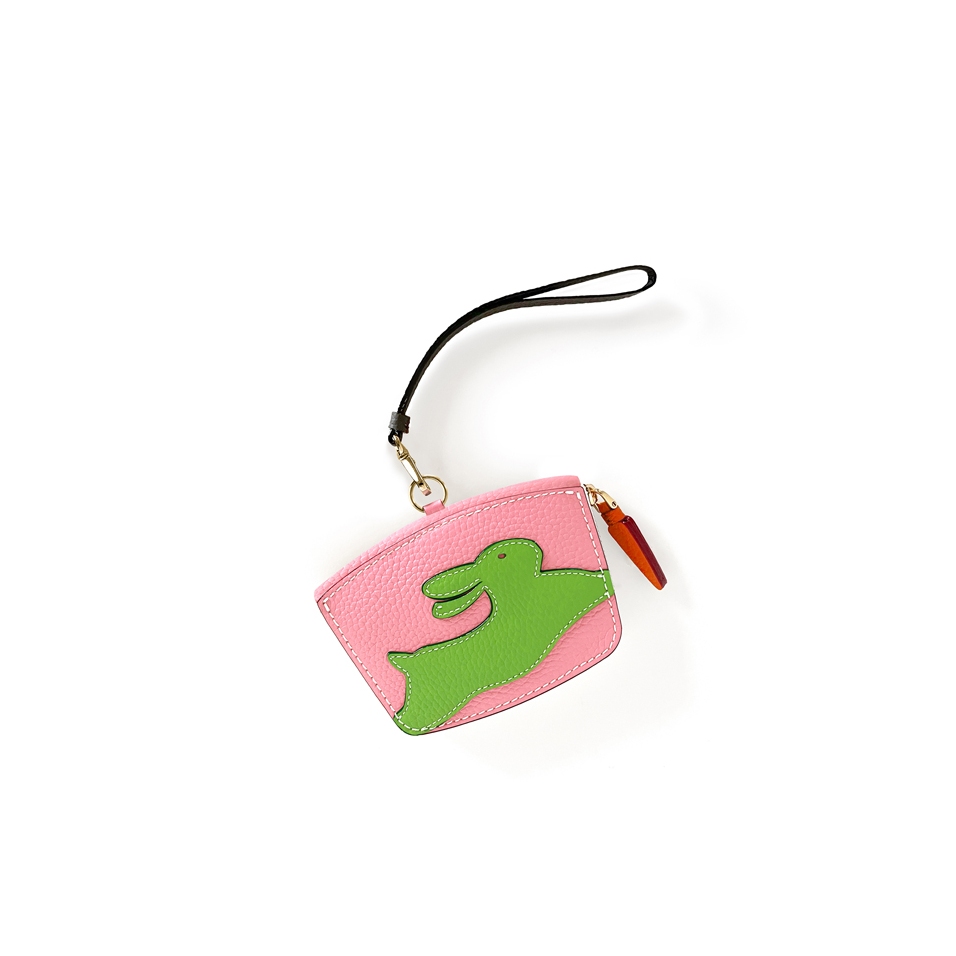 'En L'Air Monnaie Lièvre' Nappa Leather Wallet Light Pink