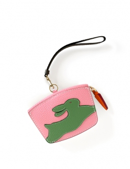 'En L'Air Monnaie Lièvre' Nappa Leather Wallet Light Pink