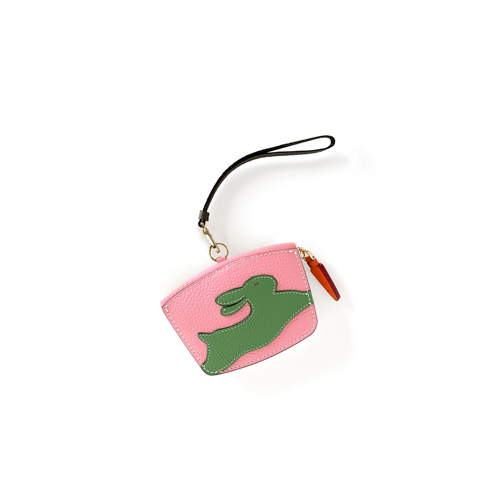 'En L'Air Monnaie Lièvre' Nappa Leather Wallet Light Pink