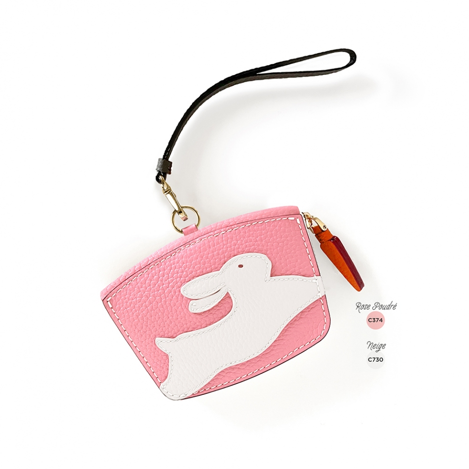 'En L'Air Monnaie Lièvre' Nappa Leather Wallet Light Pink