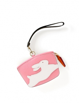 'En L'Air Monnaie Lièvre' Nappa Leather Wallet Light Pink