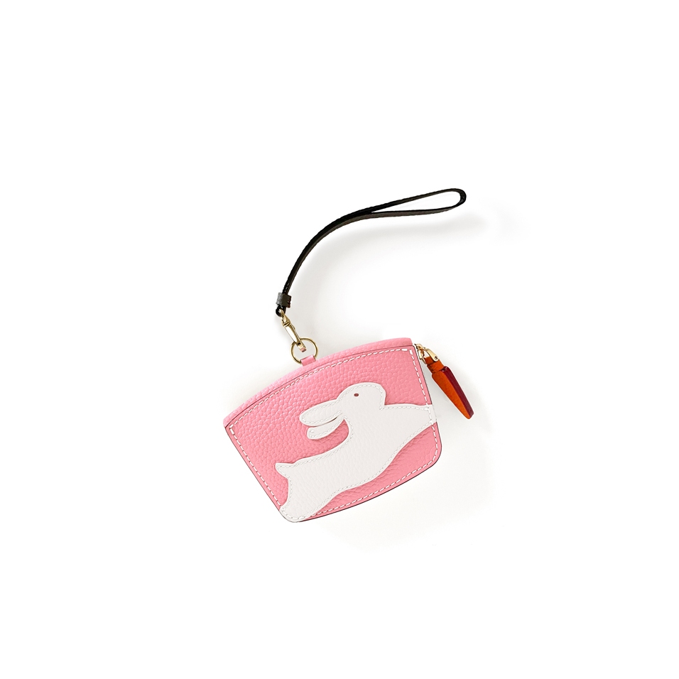 'En L'Air Monnaie Lièvre' Nappa Leather Wallet Light Pink