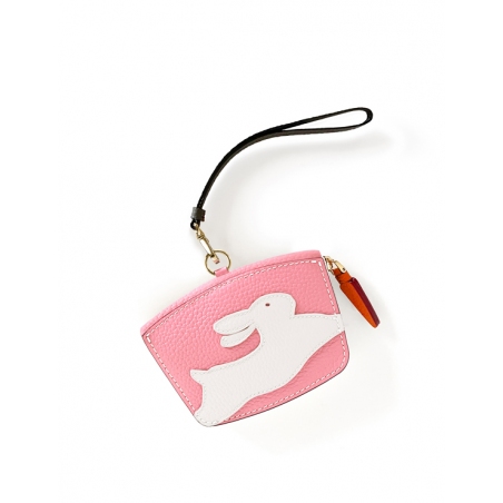'En L'Air Monnaie Lièvre' Nappa Leather Wallet Light Pink