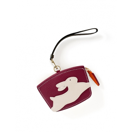 'En L'Air Monnaie Lièvre' Nappa Leather Wallet Dark Red