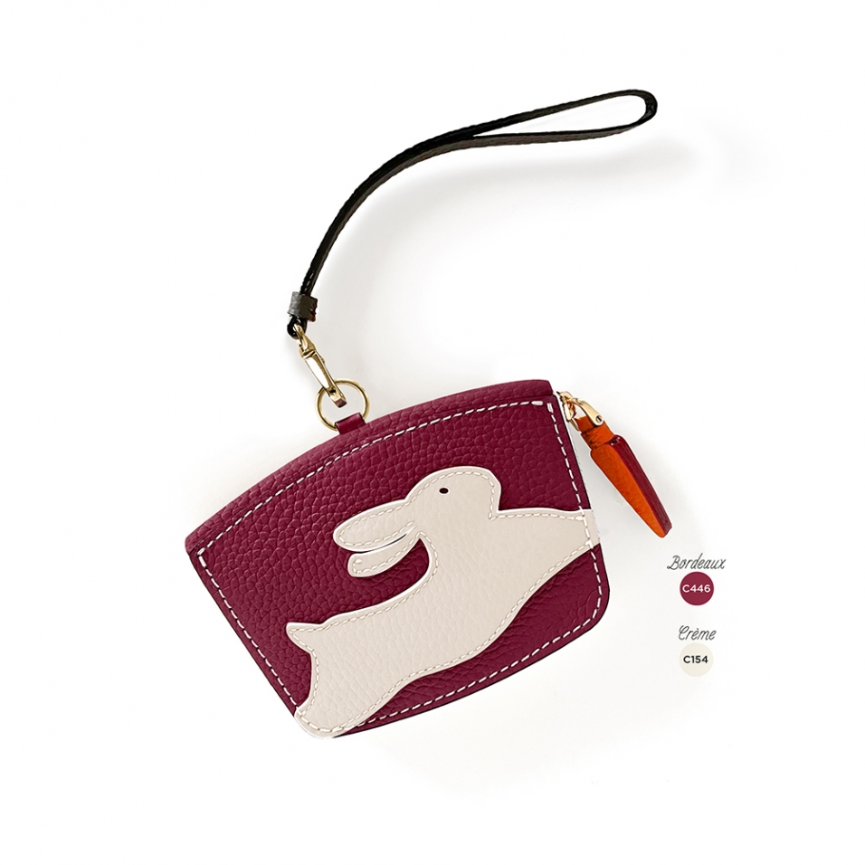 'En L'Air Monnaie Lièvre' Nappa Leather Wallet Dark Red