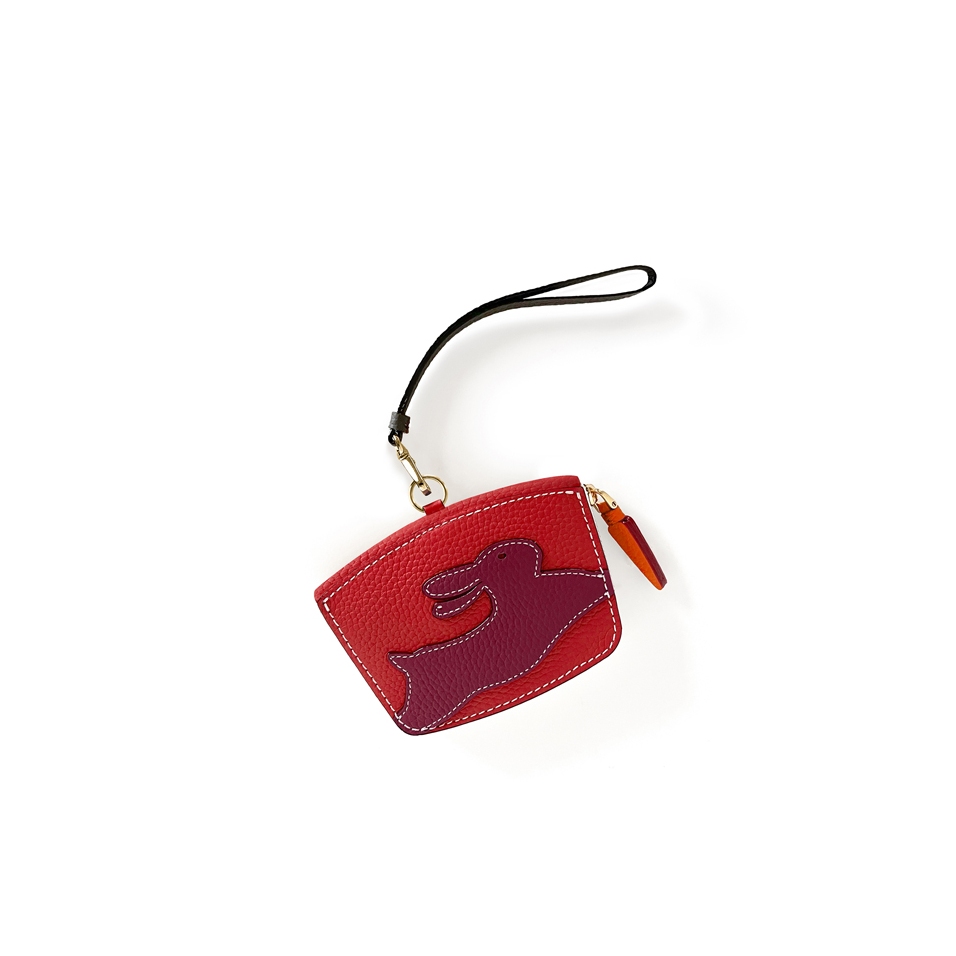 'En L'Air Monnaie Lièvre' Nappa Leather Wallet Red