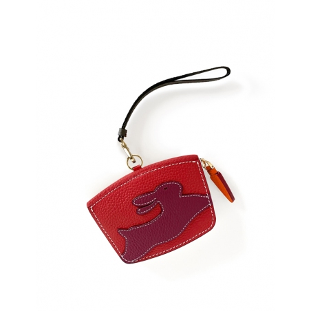 'En L'Air Monnaie Lièvre' Nappa Leather Wallet Red