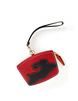 'En L'Air Monnaie Lièvre' Nappa Leather Wallet Red