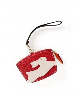 'En L'Air Monnaie Lièvre' Nappa Leather Wallet Red