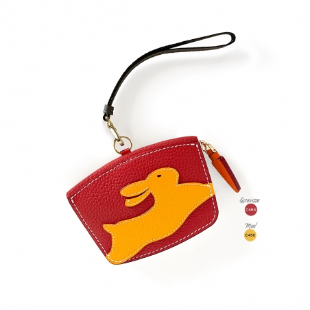 'En L'Air Monnaie Lièvre' Nappa Leather Wallet Red