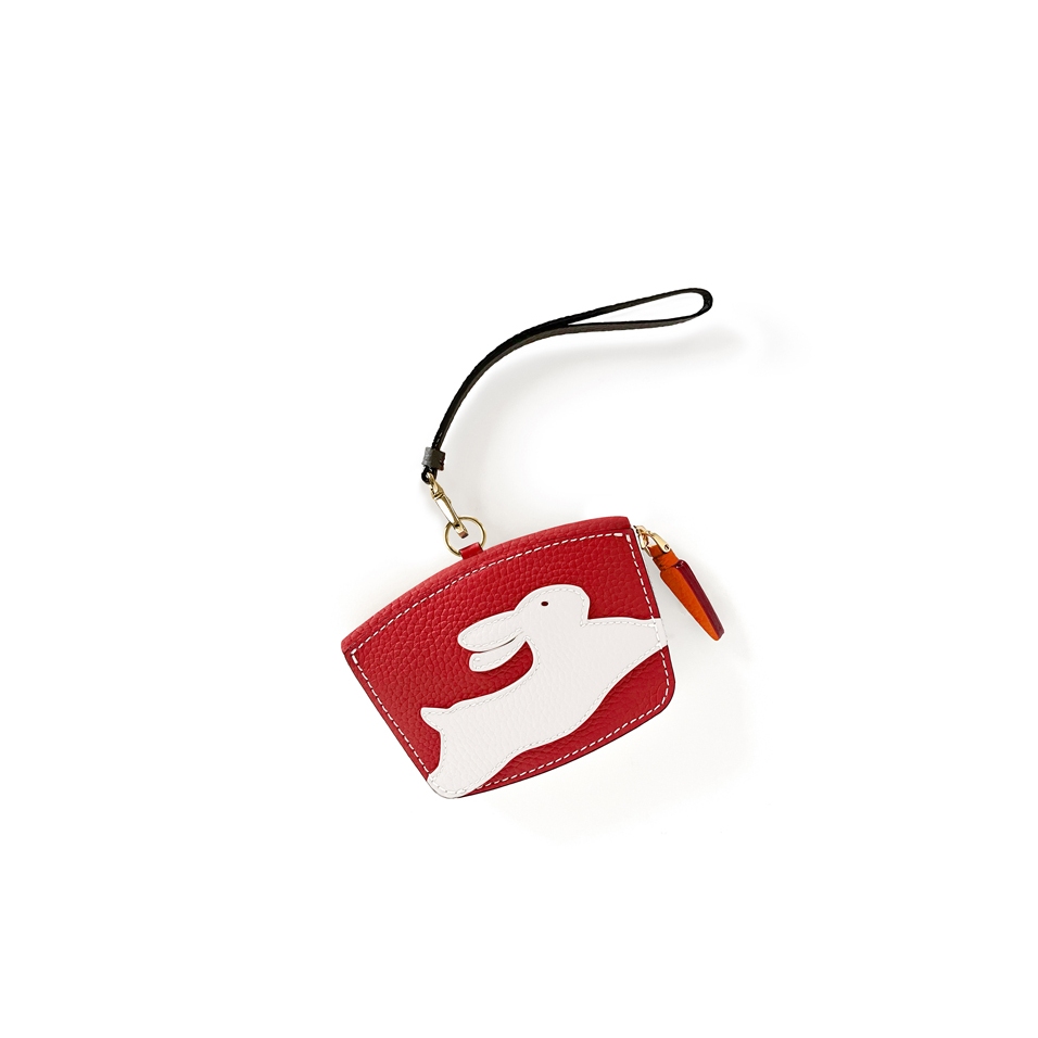 'En L'Air Monnaie Lièvre' Nappa Leather Wallet Red