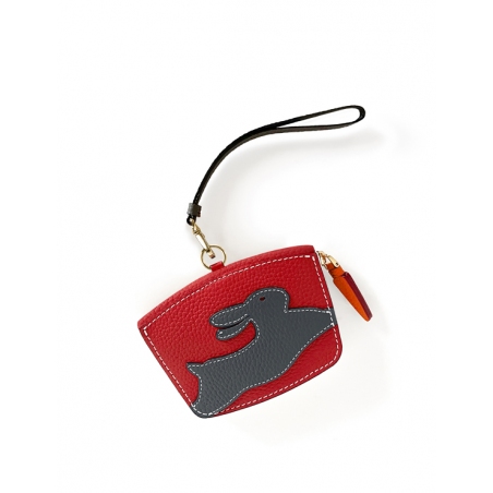 'En L'Air Monnaie Lièvre' Nappa Leather Wallet Red