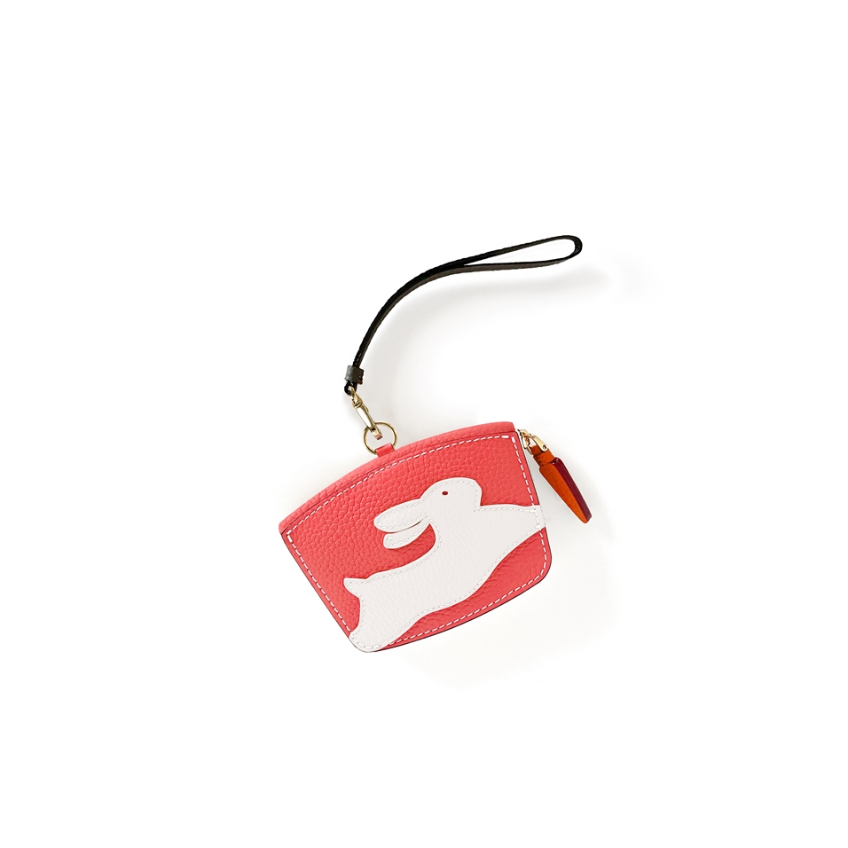 'En L'Air Monnaie Lièvre' Nappa Leather Wallet Watermelon