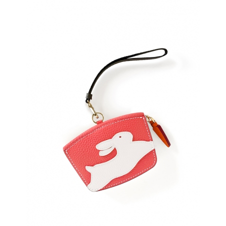 'En L'Air Monnaie Lièvre' Nappa Leather Wallet Watermelon